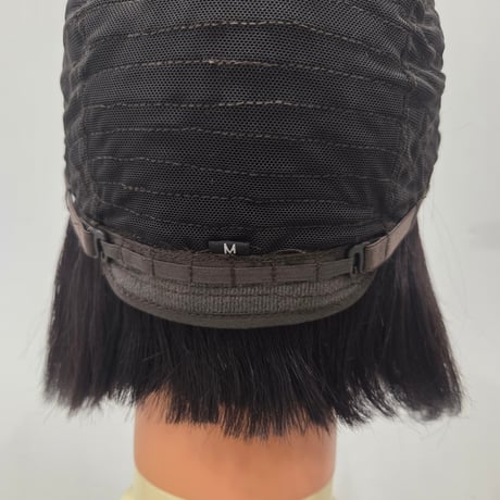 人毛100%　レースフロントフルウィッグ　20cm　|　自然な分け目・人工皮膚付き