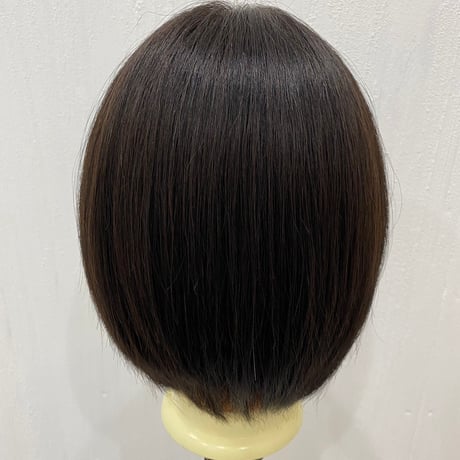 人毛100%　レースフロントフルウィッグ　20cm　|　自然な分け目・人工皮膚付き