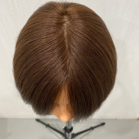 人毛100%　レースフロントフルウィッグ　20cm　|　自然な分け目・人工皮膚付き