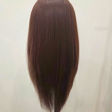 ANEHA プレミアム人毛100％総手植えフルウィッグ 30cm【栗色】 | 軽量・自然な分け目