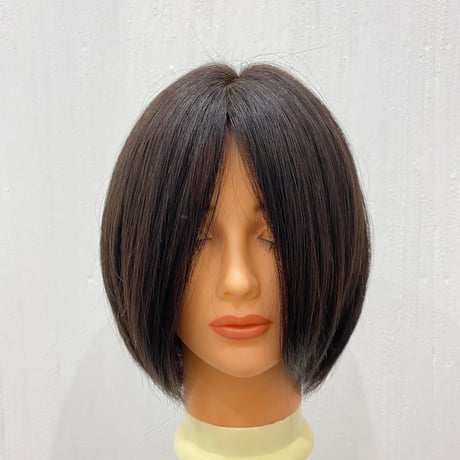 人毛100%　レースフロントフルウィッグ　20cm　|　自然な分け目・人工皮膚付き