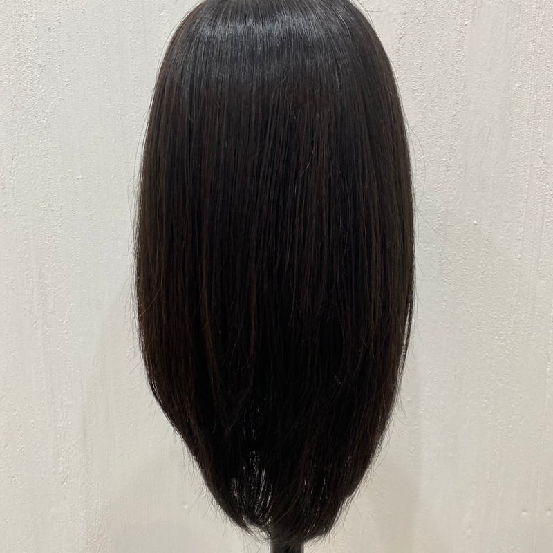 ❤新品高品質 全人毛100% 広範囲人工皮膚 ストレート30フルウイッグ 茶色❤ ウィッグ 人毛100% 医療用 女性 自然 ボブ フルウィッグ かつら