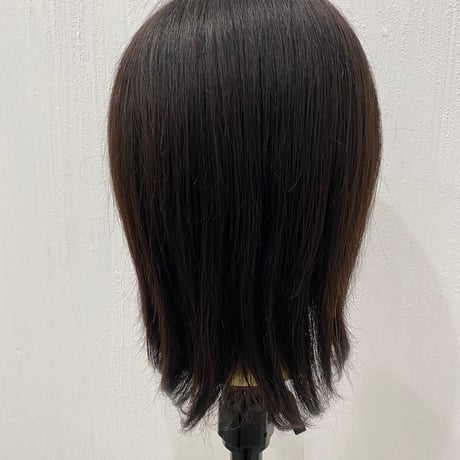 ANEHA ナチュラル人毛100％半手植えレースフロントフルウィッグ 25㎝　Mサイズ