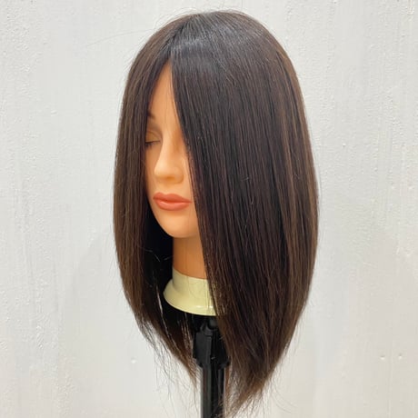 ANEHA プレミアム 人毛100％総手植えフルウィッグ 30cm【自然色】 | 軽量・自然な分け目