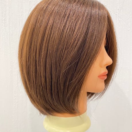 人毛100%　レースフロントフルウィッグ　20cm　|　自然な分け目・人工皮膚付き