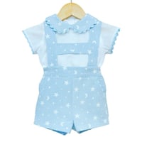 ≪wee me≫Blue Star H Strap Dungaree with Shirt
