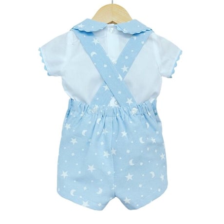 ≪wee me≫Blue Star H Strap Dungaree with Shirt