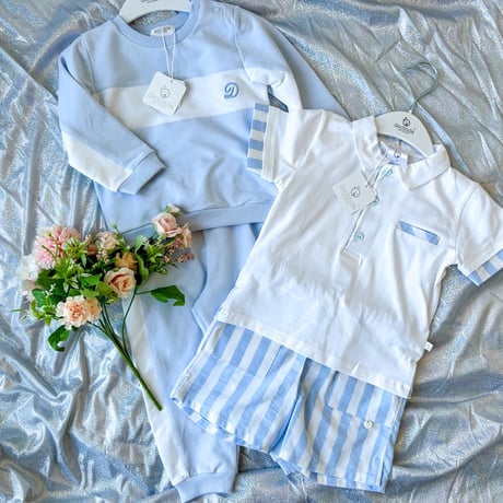 《deolinda》stripe cotton shirt set