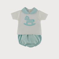 ≪sardon≫stripe rockinghorse knit set