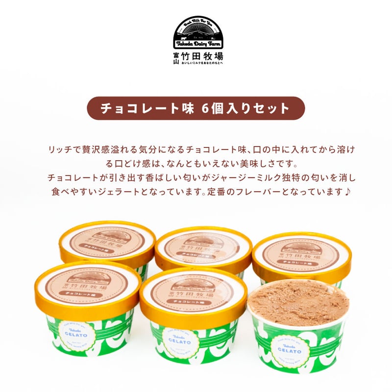 チョコレート味 6個セット｜ 竹田ジェラート | 竹田牧場-通販サイト