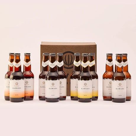 KAWABA　BEER　詰合せ12本セット（ヴァイツェン、エール、雪ほたかピルスナー、IPA各3本）