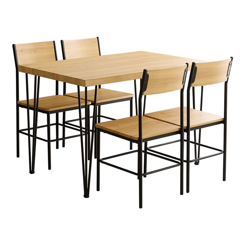 ヴィンテージ背もたれ付きダイニング5点セット【Ferro e Legno  