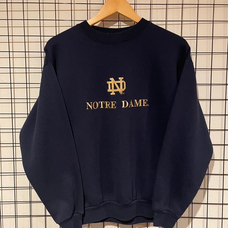 90s TSi カレッジロゴ 刺繍 ノートルダム大学 スウェットシャツ アメリカ製 ネイビー ...