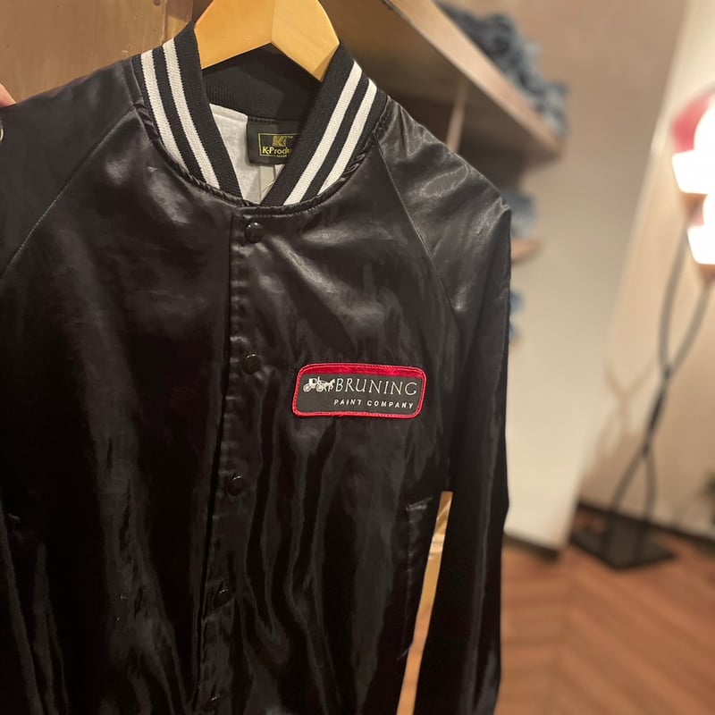 90s K-Products 企業系 ロゴワッペン ナイロンスタジャン アメリカ製 