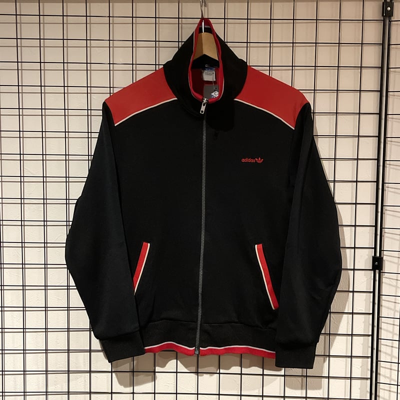 70s adidas アディダストラックジャケット D222 ブラック×レッド デサント DE 70s adidas アディダストラックジャケット D222 ブラック×レッド デサント DE