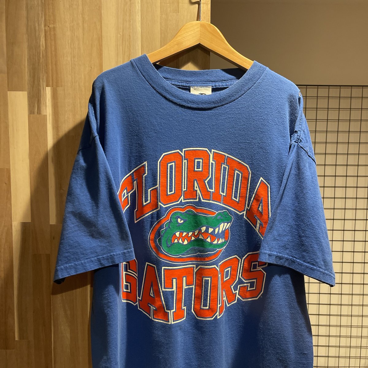 90s DYNASTY フロリダ大学ゲーターズ　カレッジチームロゴ　クラッシュ　半袖Tシャツ　C020
