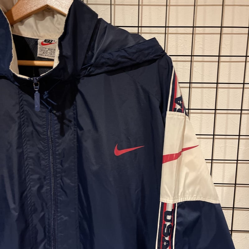 NIKE ナイキ 白タグ USA ナイロン フード ジャケット サイズXL | 古着 ...