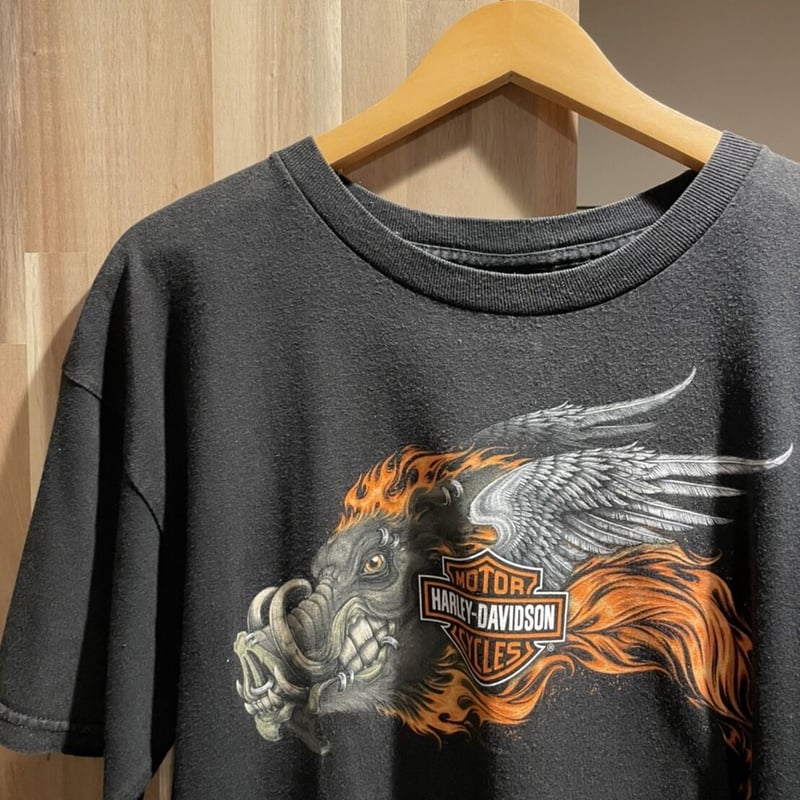 HARLEY DAVIDSON プリントTシャツ メキシコ製 L ブラック   古着屋Quest