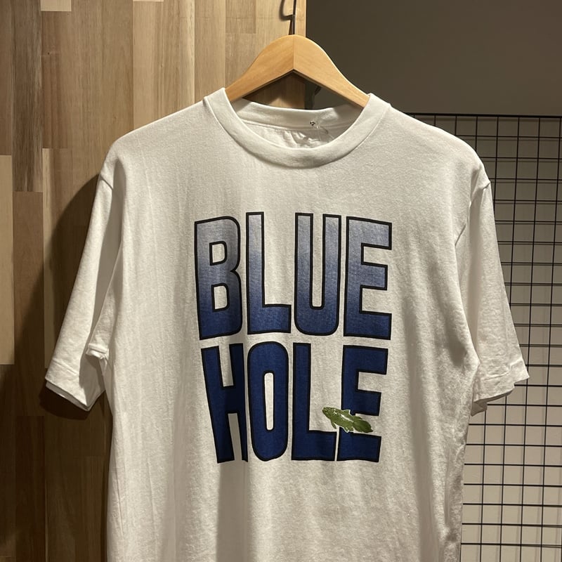 90s シングルステッチ BLUE HOLE フィッシュプリント 半袖Tシャツ C018 ...