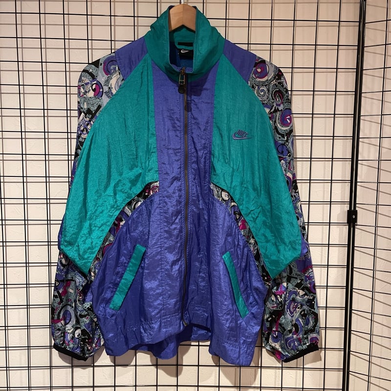 NIKE ナイキ 総柄切替 ナイロンジャケット | 古着屋Quest 