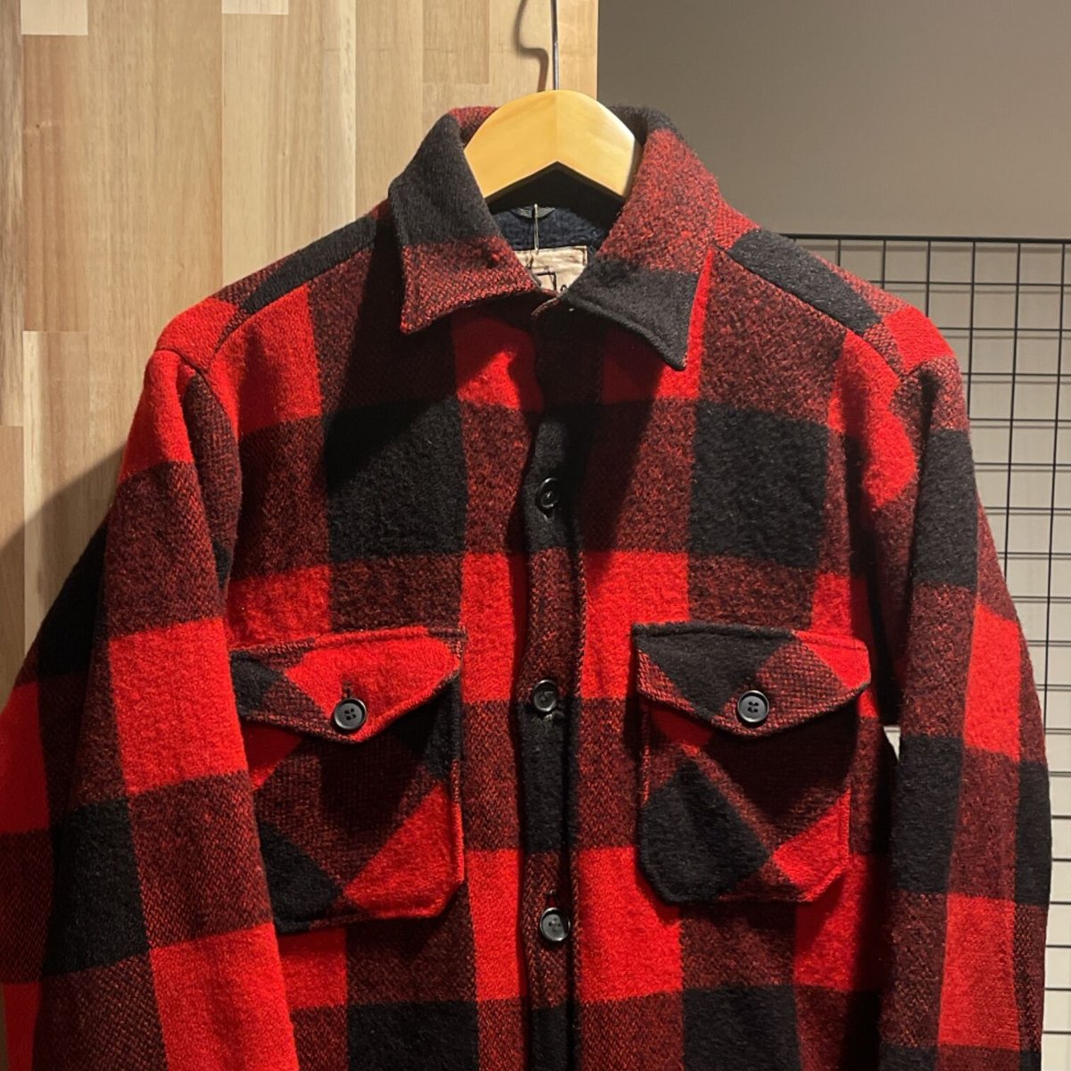 70s WOOL RICH ウールリッチ 白タグ バッファローチェック ウール