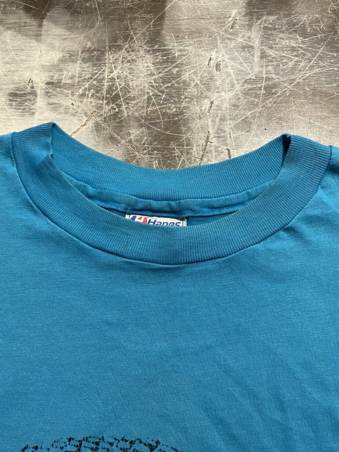 Hanes 80's アニマルプリントtシャツ アメリカ製 XLサイズ ブルー
