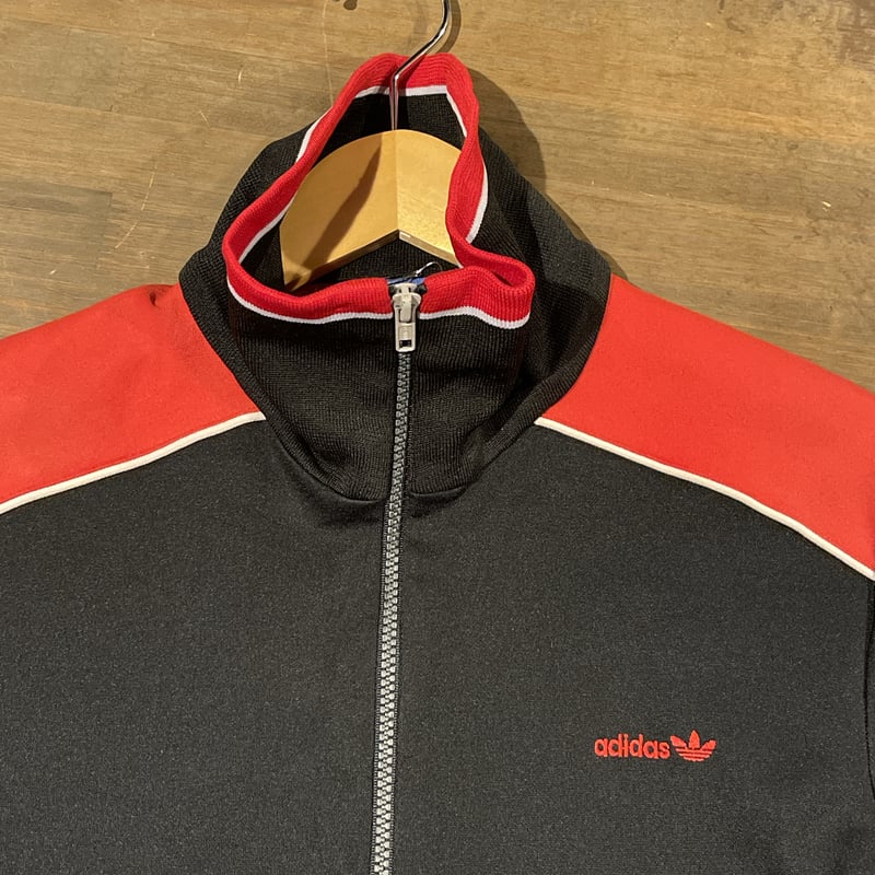 70s adidas アディダストラックジャケット D222 ブラック×レッド  