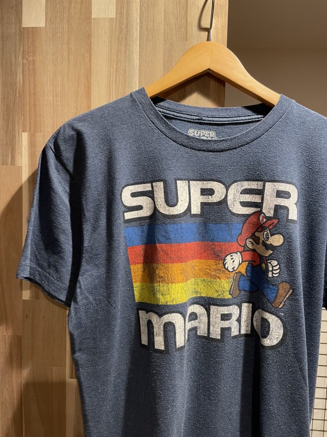 Nintendo SUPER MARIO プリント tシャツ Lサイズ ダークグレー