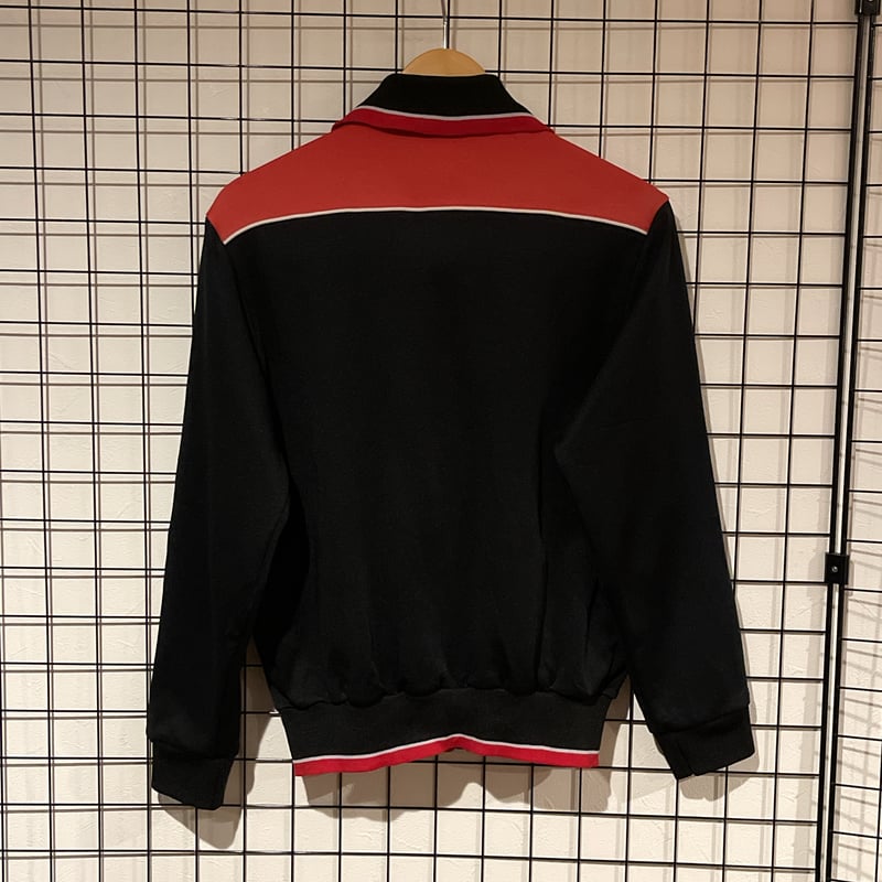 70s adidas アディダストラックジャケット D222 ブラック×レッド  