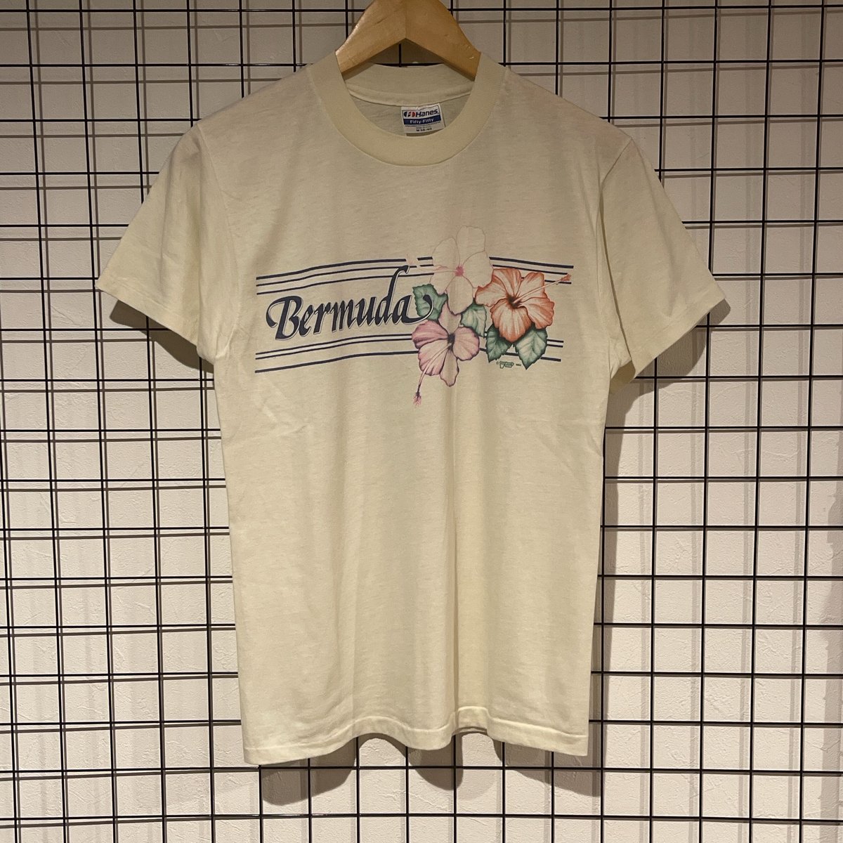 80s HANES USA製　ヘインズ　シングルステッチ　バミューダ諸島　スーベニア　Tシャツ C201