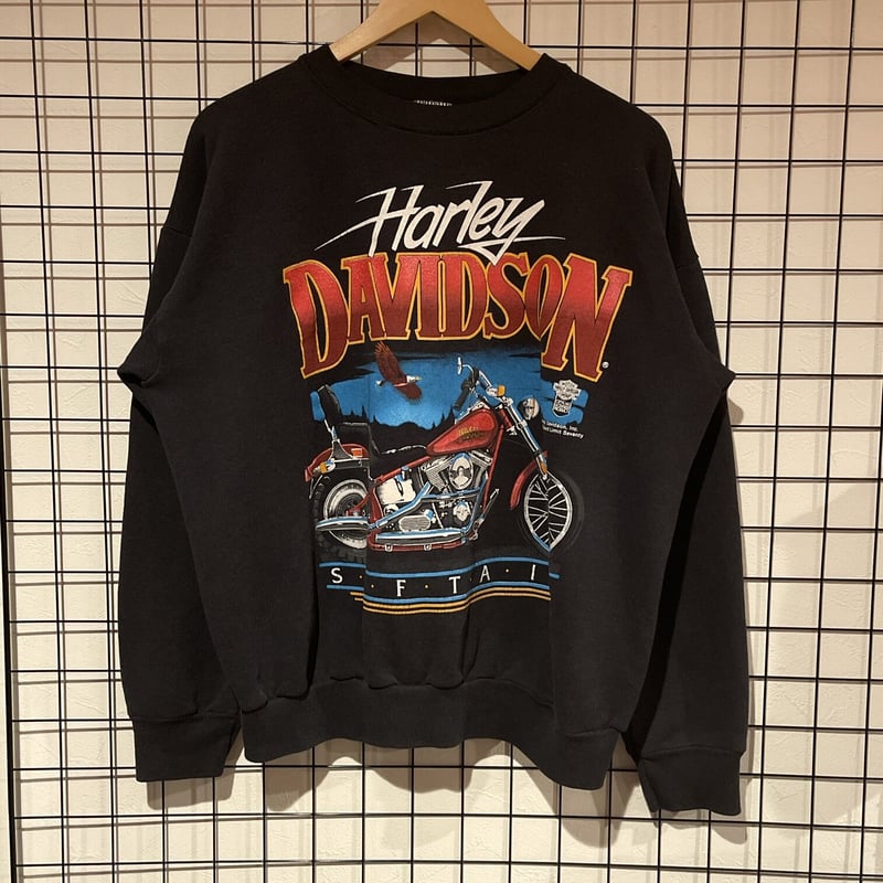 80s SSI Harley DAVIDSON USA製 プリント スウェットシャツ | 古...