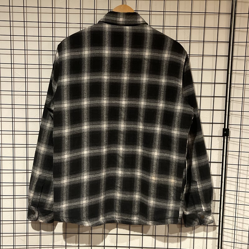 VARDE ユーロ古着 オンブレチェック シャツジャケット 裏ボア C726 