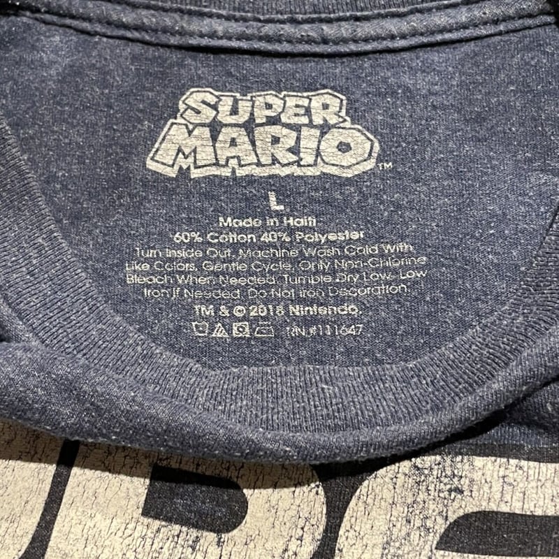 Nintendo SUPER MARIO プリント tシャツ Lサイズ ダークグレー | 古着...