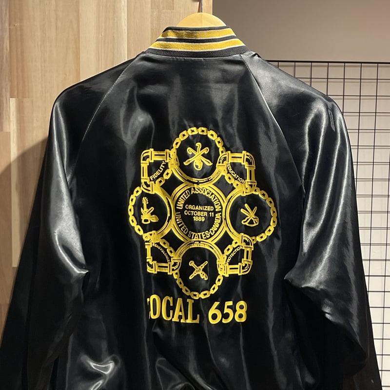 80s Dunbrooke ダンブルック USA製 両面プリント ナイロンスタジャン 