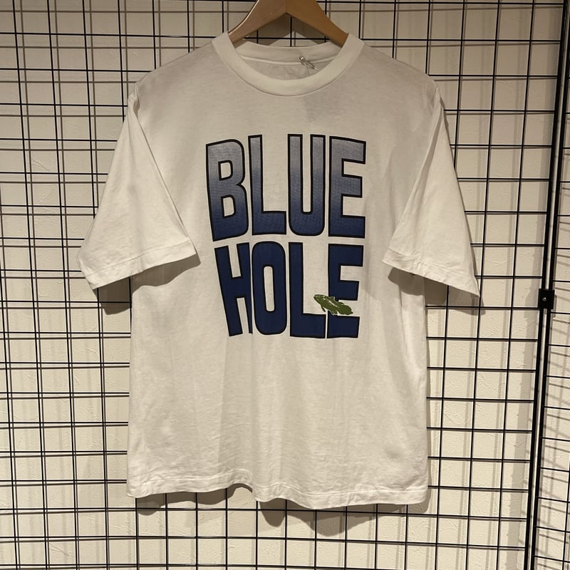90s シングルステッチ BLUE HOLE フィッシュプリント 半袖Tシャツ C018 ...