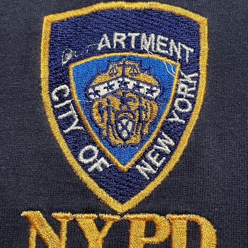 90-00s All Sport NYPD ニューヨーク市警 刺繍 半袖Tシャツ Lサイズ A...