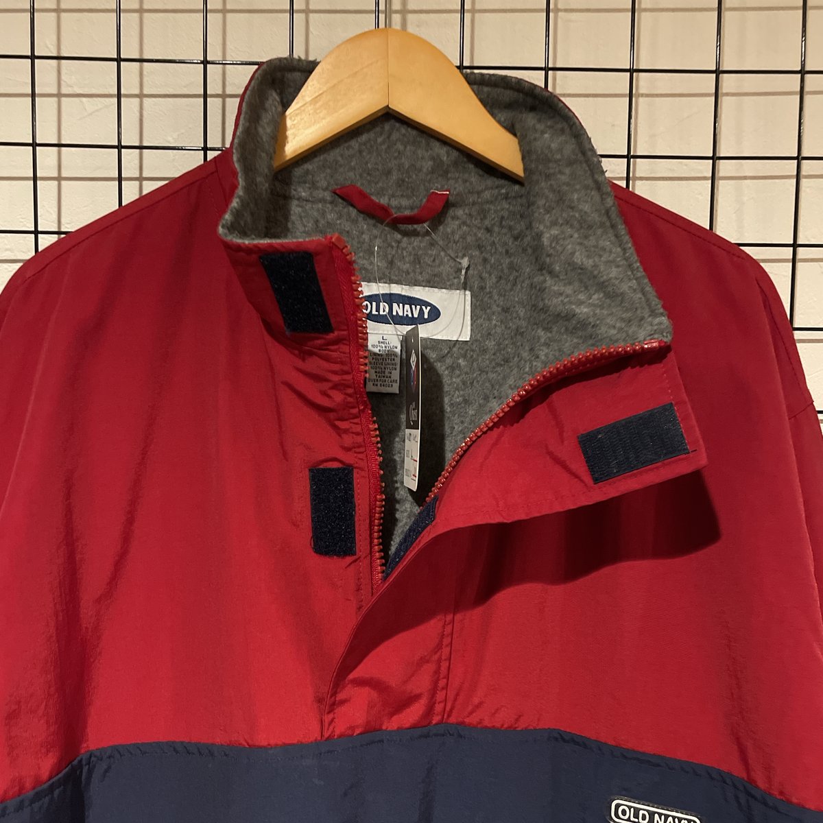 90s OLD NAVY オールドネイビー ハーフジップ ナイロンジャケット A877 