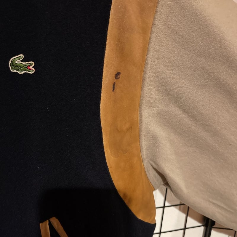 70s CHEMISE LACOSTE ラコステ レザー切り替えウールスタジャン | 古着