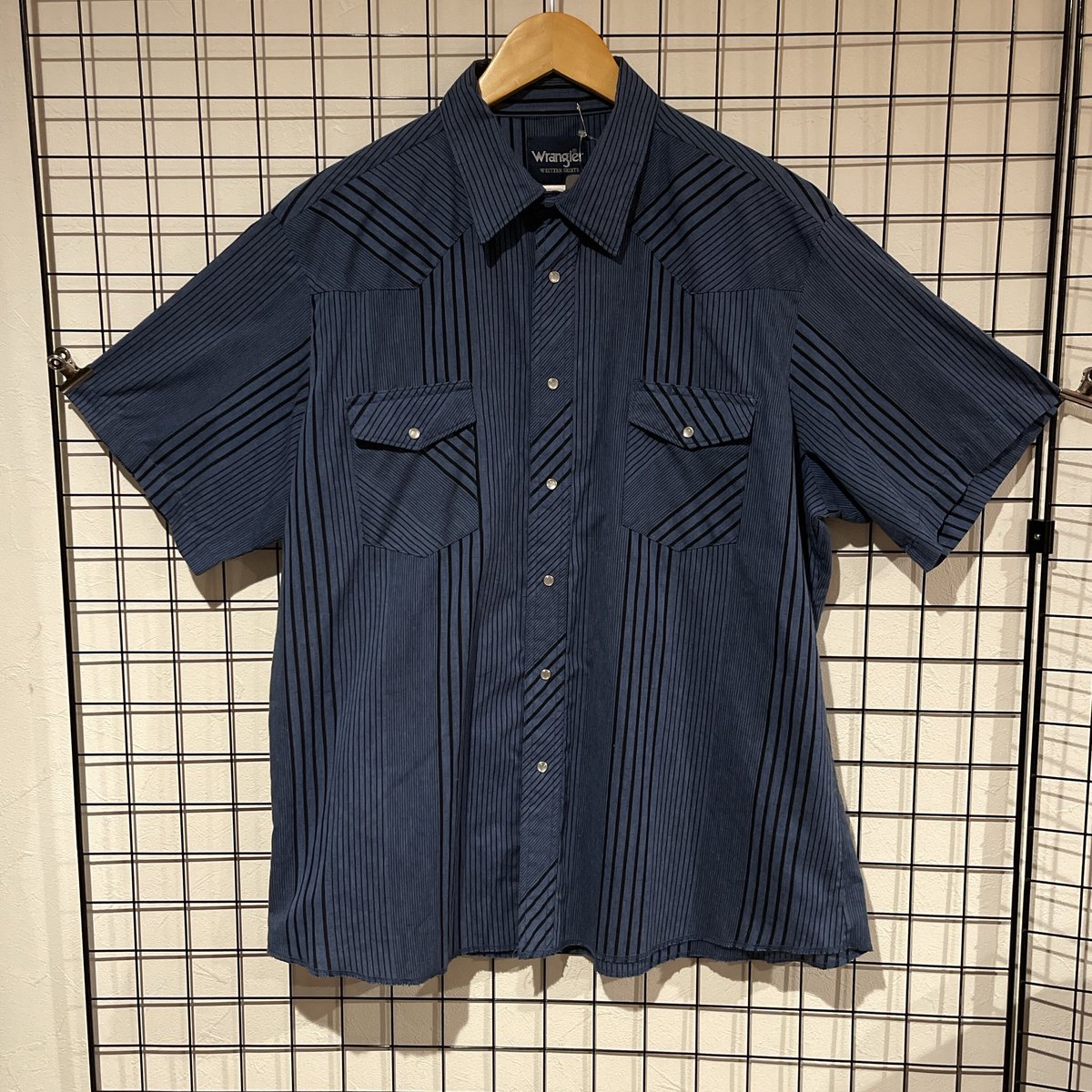 Wrangler ラングラー ストライプ 半袖ウエスタンシャツ C111 | 古着 