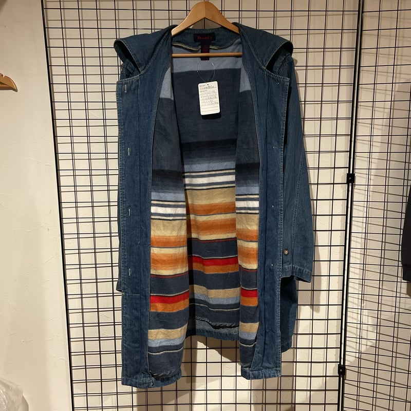 90s DENIM&CO. デニムアンドコー デニムダッフルコート C397 フリース