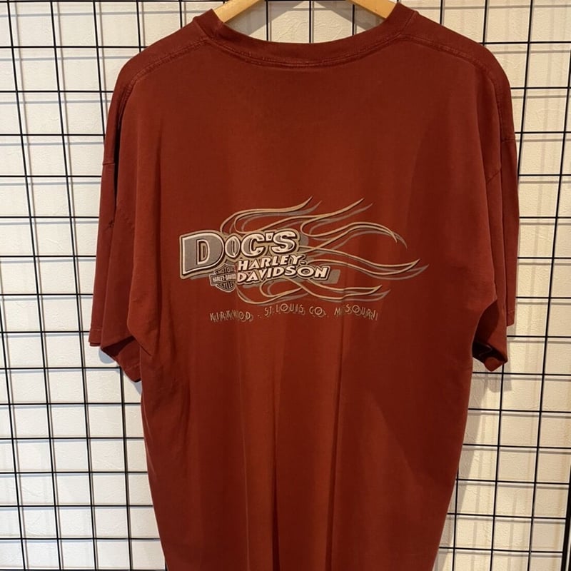 HARLEY-DAVIDSON プリントTシャツ 00's メキシコ製 Lサイズ えんじ色 |...