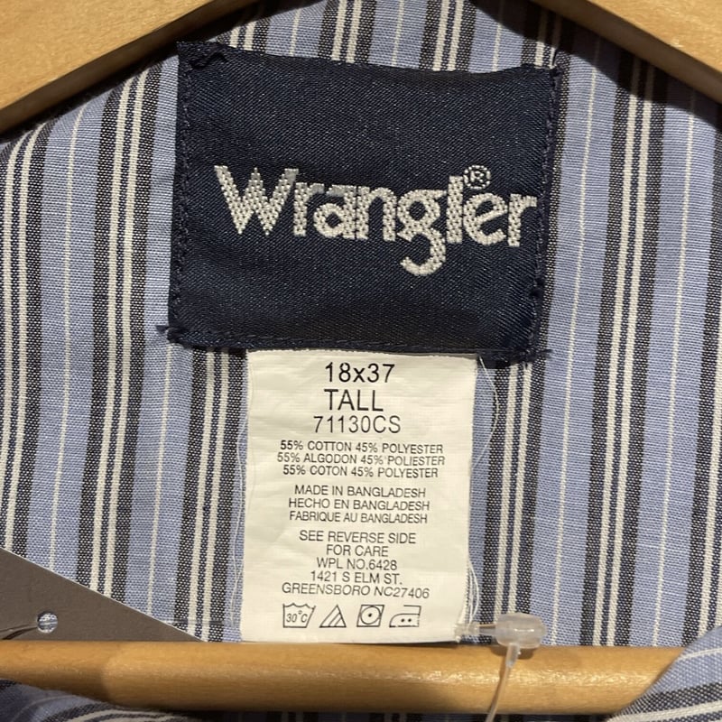 Wrangler ラングラー ストライプ ウエスタン 長袖シャツ コバルトブルー (メンズ L) O1280