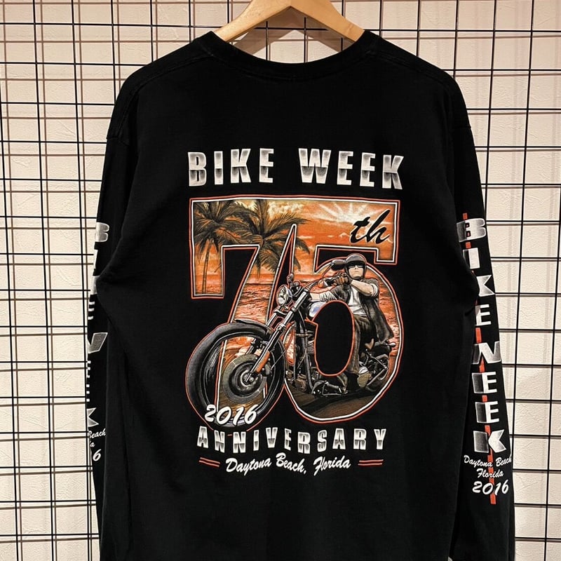 GILDAN バイク プリント ロンTシャツ Lサイズ ブラック | 古着屋Quest