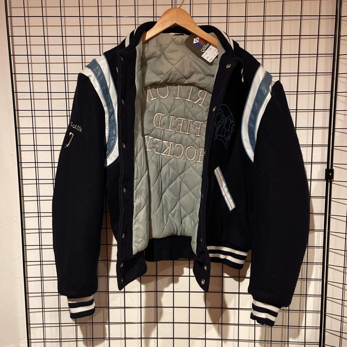 80s DEERFOOT ディアフット USA製 レザー切り替え 中綿スタジャン 80s DEERFOOT ディアフット USA製 レザー切り替え 中綿スタジャン