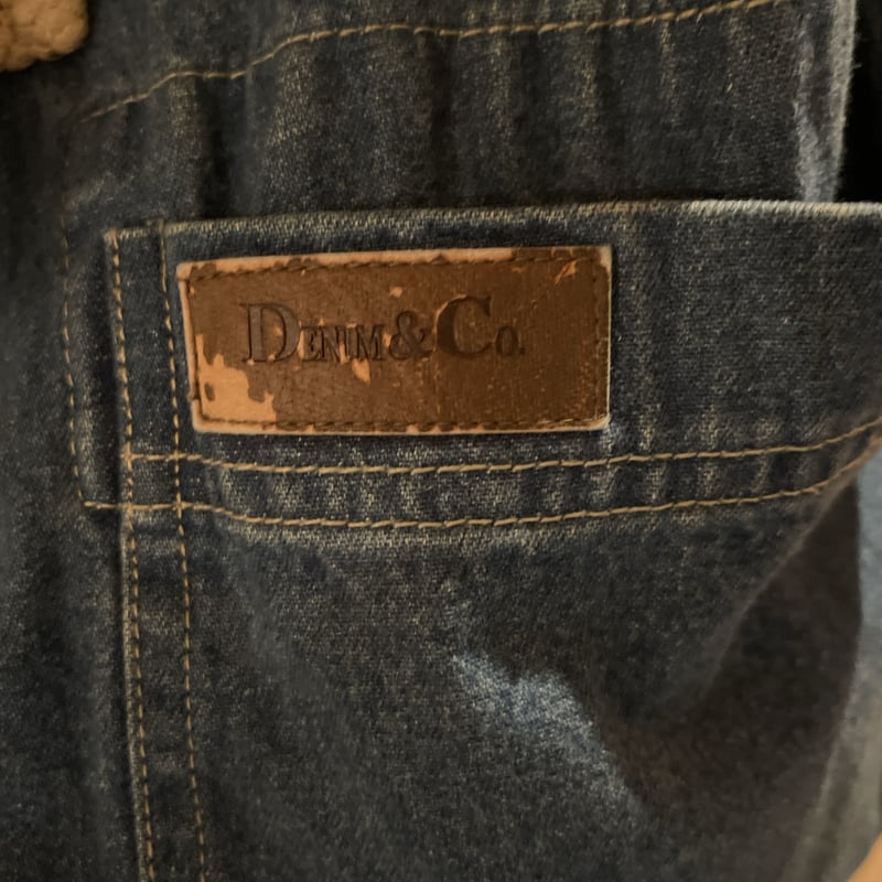 90s DENIM&CO. デニムアンドコー デニムダッフルコート C397 フリース