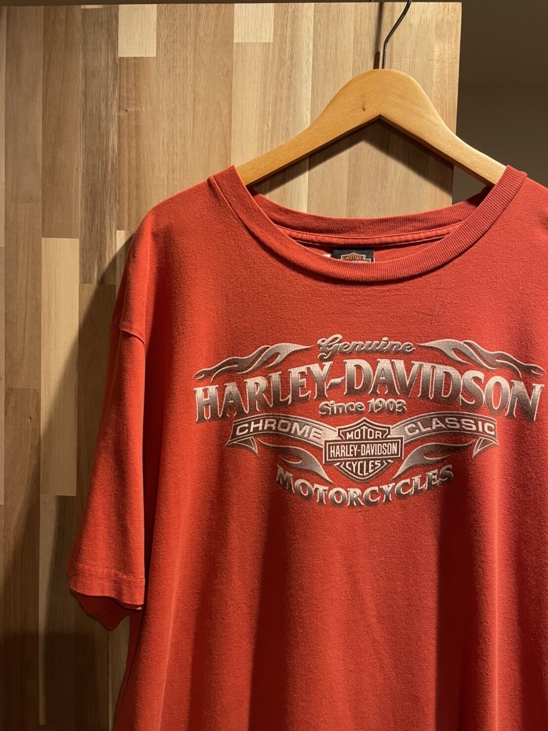 HARLEY-DAVIDSON プリントtシャツ 00's アメリカ製　XLサイズ　朱色