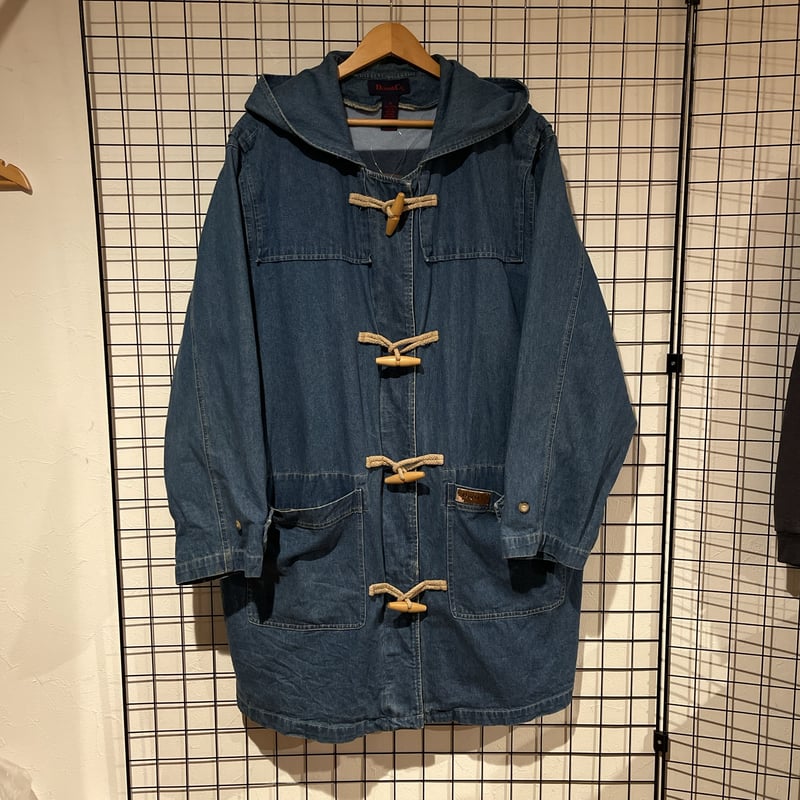 90s DENIM&CO. デニムアンドコー デニムダッフルコート C397 フリース