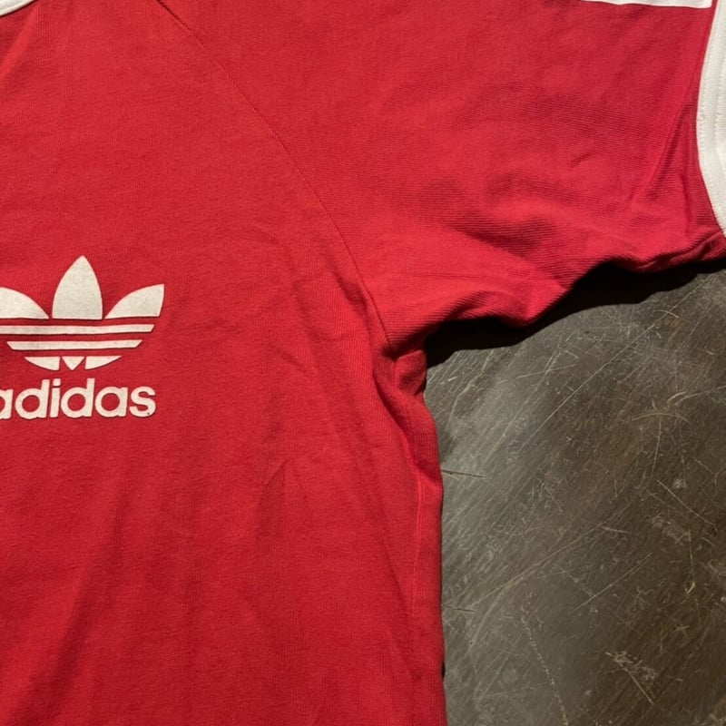 80sヴィンテージ アディダス 復刻シャツ ロンTシャツ ビッグトレフォイル