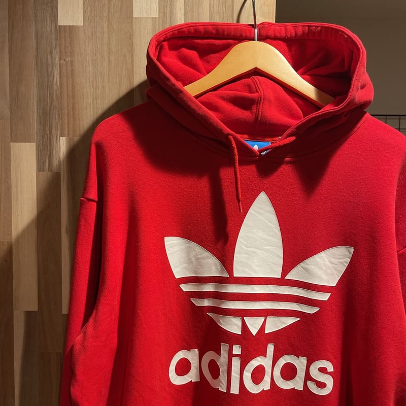 adidas 三つ葉　ビックロゴ　ハーフジッパー　フリース　size XS