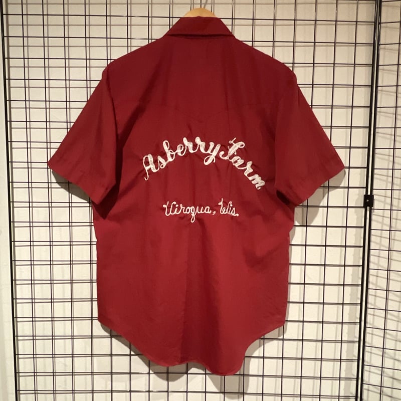 70s フリーメイソン チェーンステッチ 刺繍 半袖シャツ 希少 DM783 